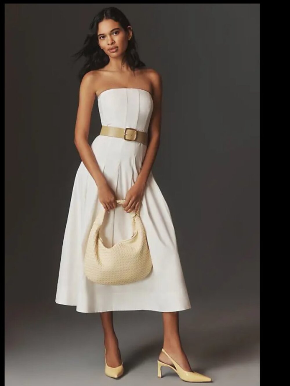 NWT Mare Mare Strapless Seamed A-Line Midi Dress S